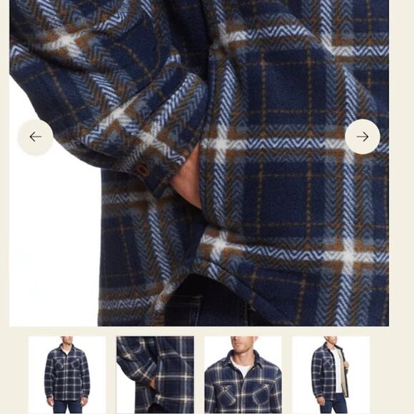 Weatherproof Sherpa Lined Fleece Shirt Jacket in Maritime Blue Large - Picture 4 of 9